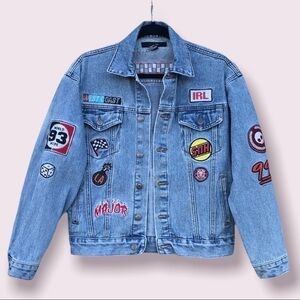 Forever 21 Patched Jean Jacket Size S